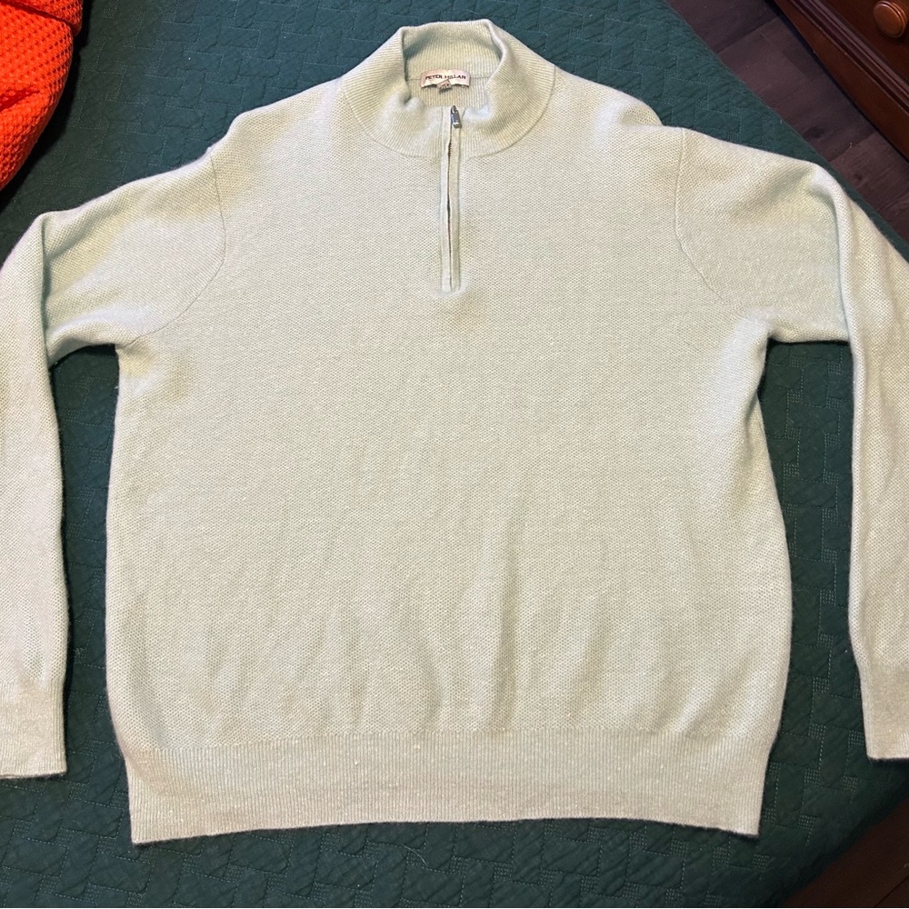 Ralph Lauren Light Green Half-Zip Sweater